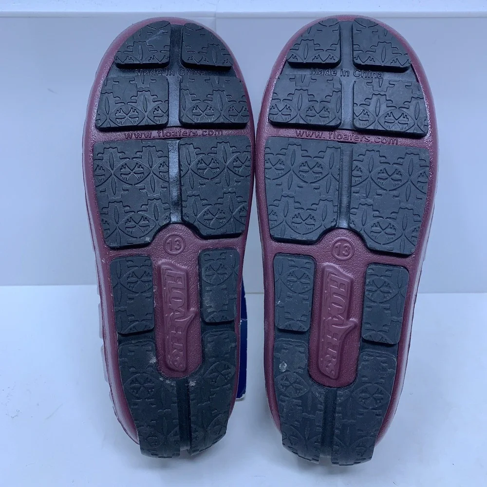 Floafers Kids Size C13 Burgundy Patent Prodigy Driver Foam Slip On Loafers NWT
